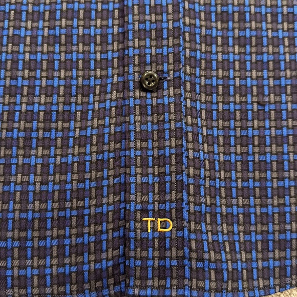 THOMAS DEAN BOYS PATTERNED SHIRT WITH CONTRAST ON COLLAR & CUFFS SIZE XL 18/20 - Picture 5 of 9